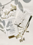 Elegant White Peony Wedding Invitation Suite