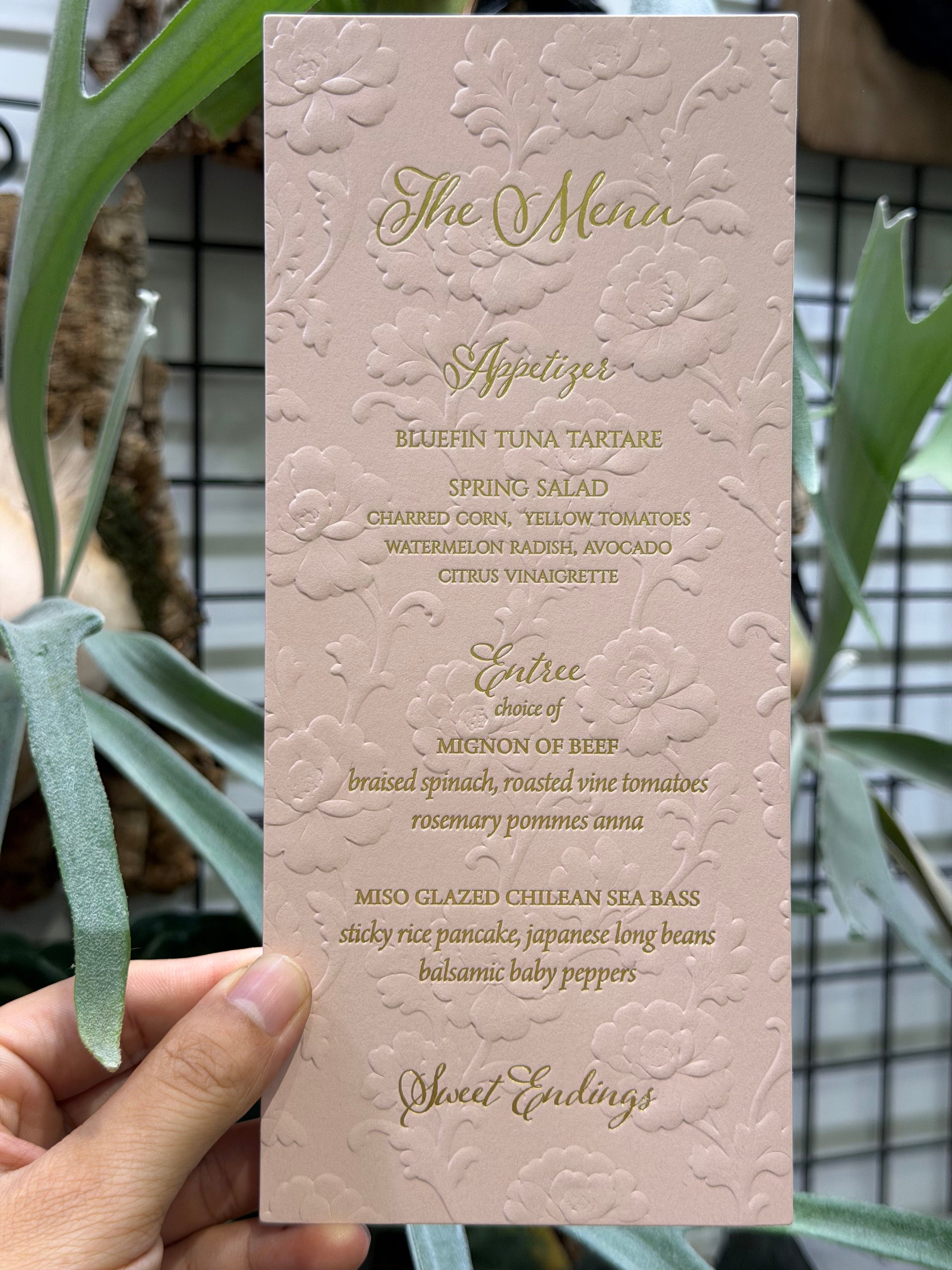 Custom 350 pcs Menu Cards for Paperie Press NY